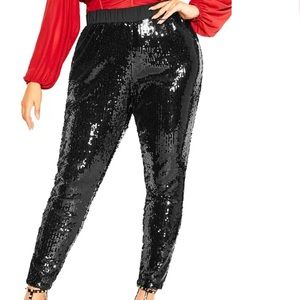 New City Chick Sequin Party fully lined pants women sz18